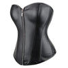 Punk Style Push Up Faux Leather Corset With Zip